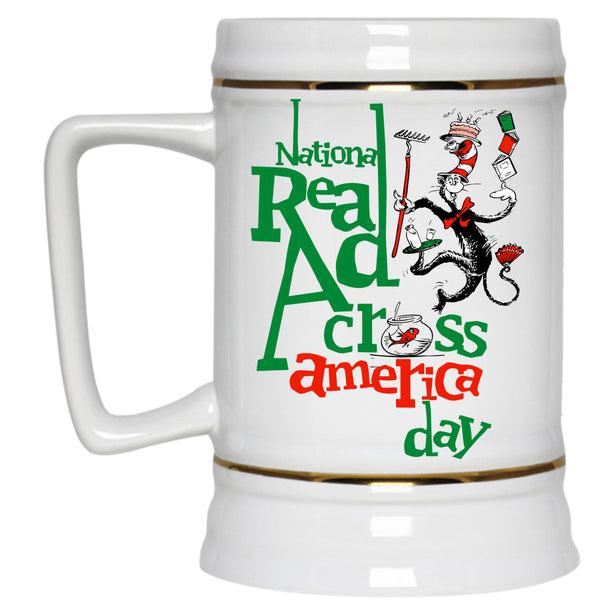 National Read Across America Dad Cup, Dr. Suess Mug, Funny Cat In Hat Cup