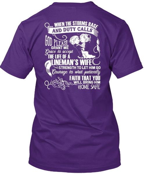The Life Of A Lineman's Wife T Shirt, Being A Lineman T Shirt