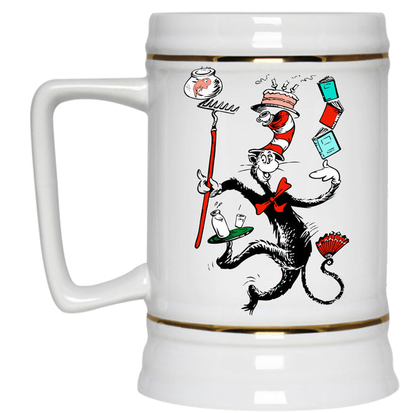 Funny Cat In Hat Cup, Read Across America Mug, Dr. Suess Cup