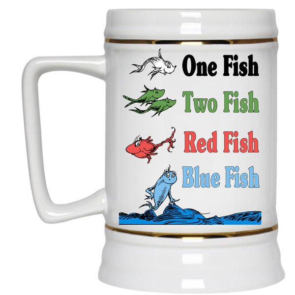 Red Fish Blue Fish Cup, Read Across America Mug, Dr. Suess Cup