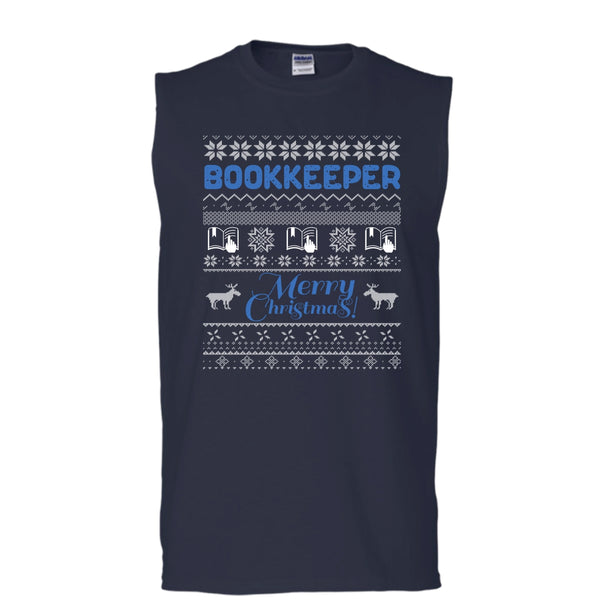 Bookkeeper Merry Christmas T Shirt, I Am A Bookkeeper T Shirt, Cool T Shirt (Men's Cotton Sleeveless)