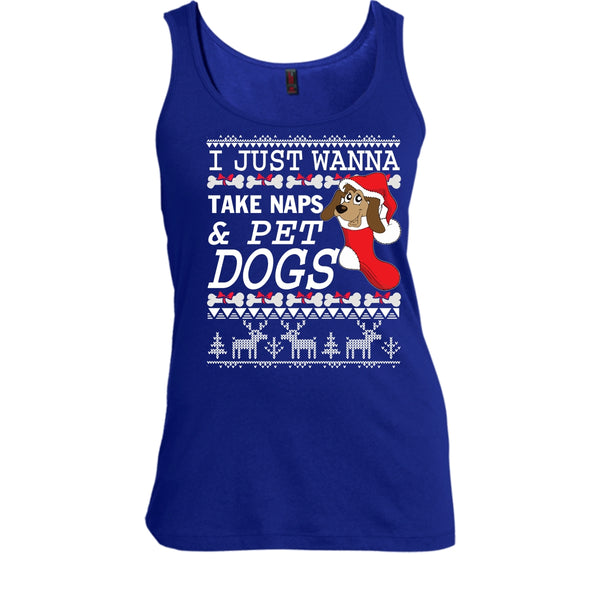 I Just Wanna Take Naps T Shirt, Take Nap & Pet Dogs Tank Top