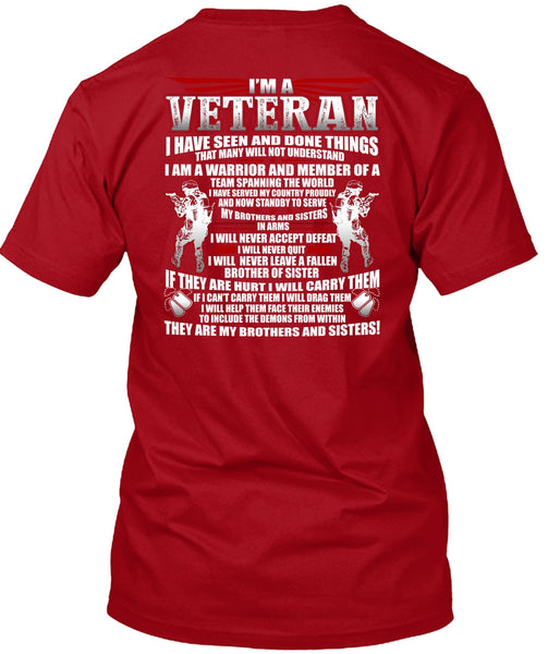 I'm A Veteran T Shirt, My Brothers And Sisters T Shirt