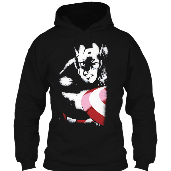 A black t-shirt with the shopify logo