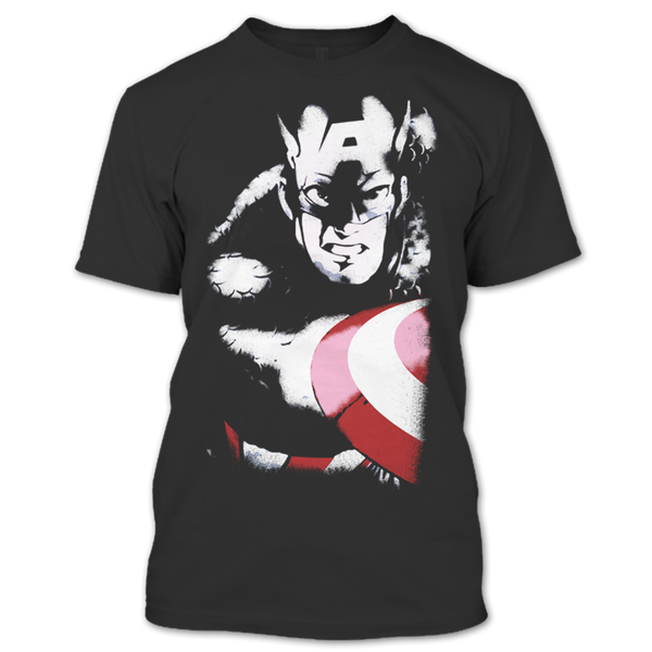 A black t-shirt with the shopify logo