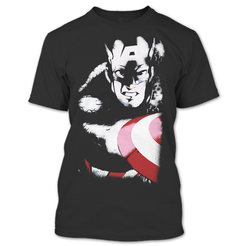 A black t-shirt with the shopify logo