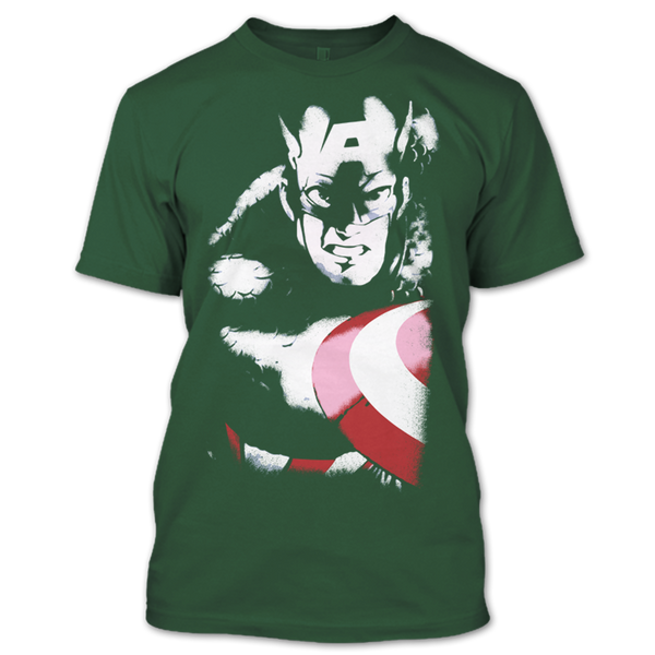 A black t-shirt with the shopify logo