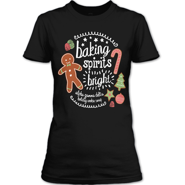 A black t-shirt with the shopify logo