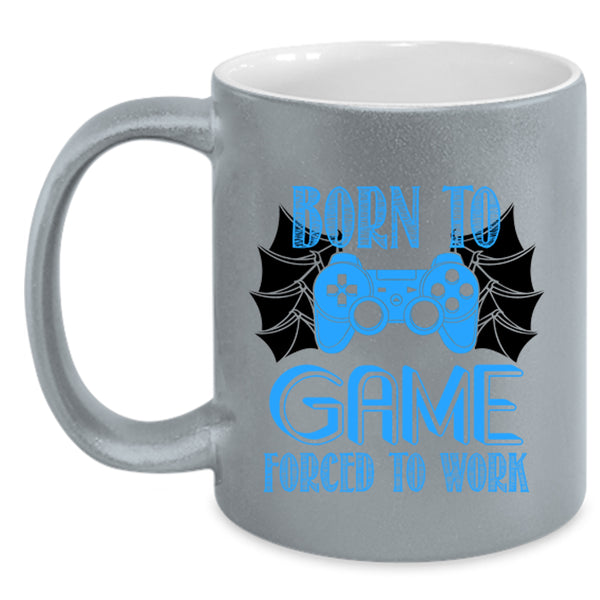 Awesome Gamer Coffee Mug, Born To Game Forced To Work Accent Mug