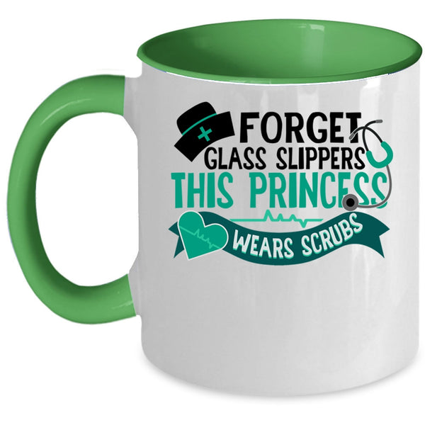 This Princess Wears Scrubs Coffee Mug, Forget Glass Slippers Accent Mug