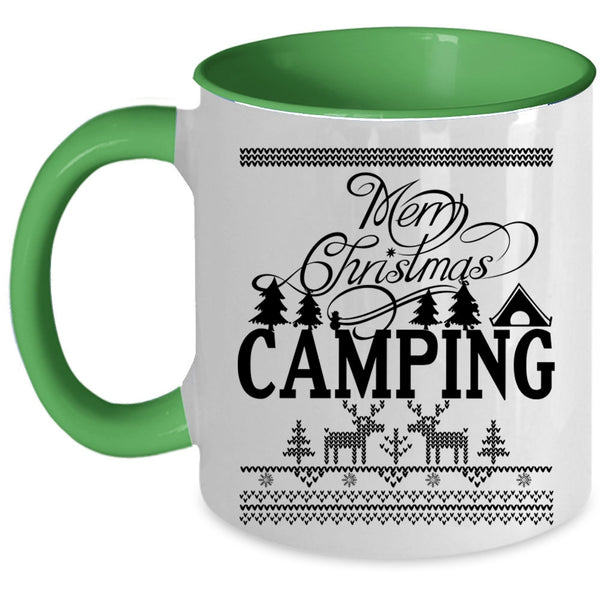 Camping Coffee Mug, Merry Christmas Accent Mug
