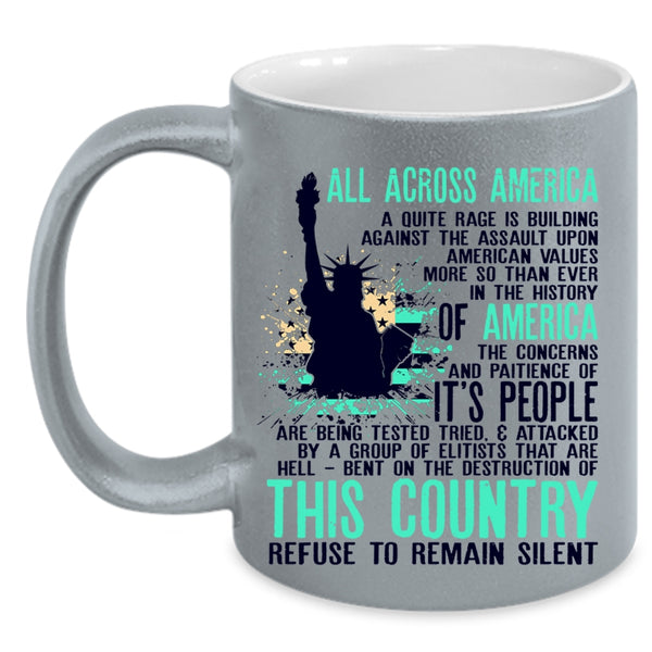 Cool Gift For Veterans Coffee Mug, All Across America Accent Mug