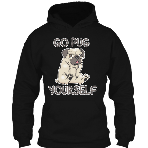 A black t-shirt with the shopify logo