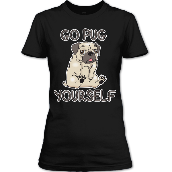 A black t-shirt with the shopify logo