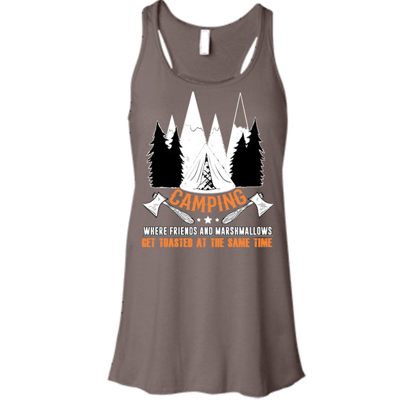 Camping T Shirt, Where Friends And Marshmalows Tank Top