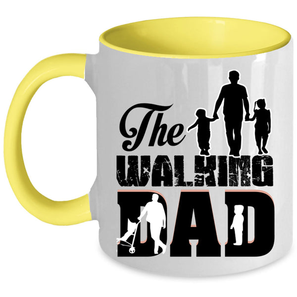Funny Gift For Dad Coffee Mug, The Walking Dad Accent Mug