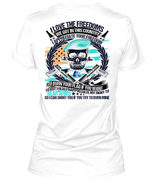 I Love The Freedoms T Shirt, I Love Veteran T Shirt