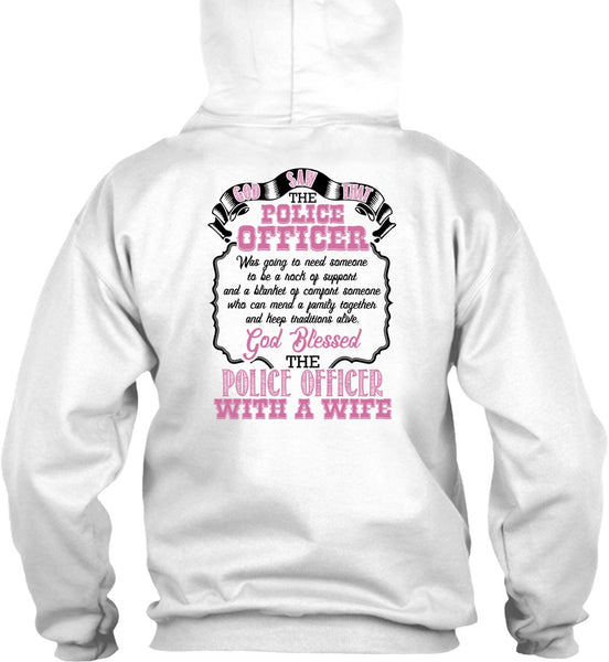 God Blessed The Police Officer With A Wife T Shirt, I Love Police T Shirt