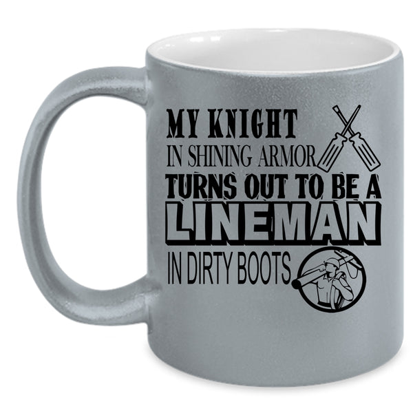 Awesome Linemen Coffee Mug, To Be A Lineman In Dirty Boots Accent Mug