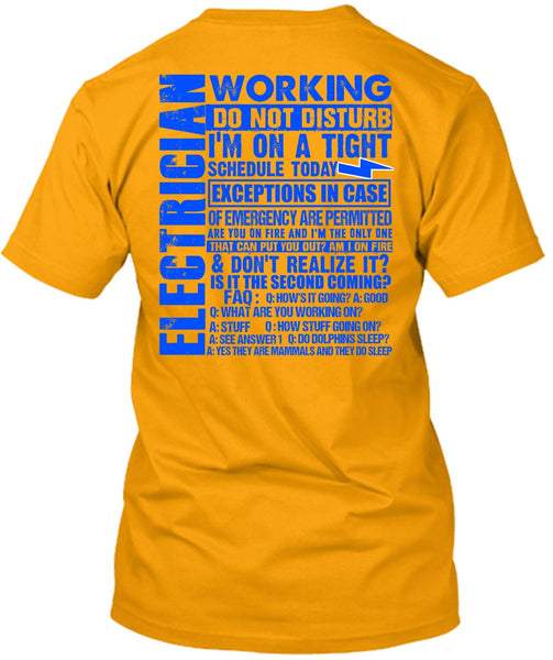 Electrician Working Do Not Disturb T Shirt, I Love Electrician T Shirt