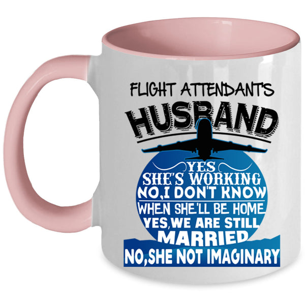 Just Married Coffee Mug, Flight Attendant's Husband Accent Mug