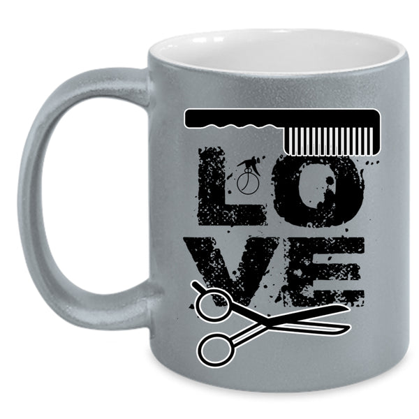 Cute Gift For Hairstylist Coffee Mug, Love Hairstylist Accent Mug