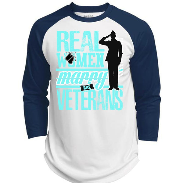 Real Women Marry Are Veterans T Shirt, I Love Veteran T Shirt, Awesome T-Shirts  (Polyester Game Baseball Jersey)