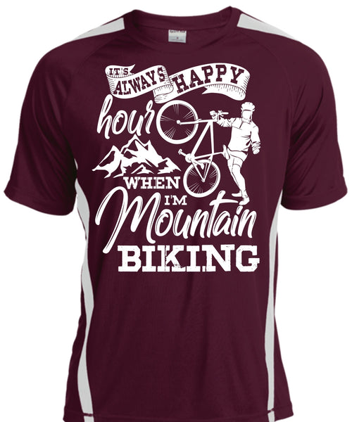I'm Mountain Biking T Shirt, It's Always Happy Hour T Shirt, Cool Shirt