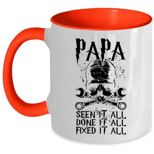 Cool Gift For My Dad Coffee Mug, Papa Seen It All Accent Mug