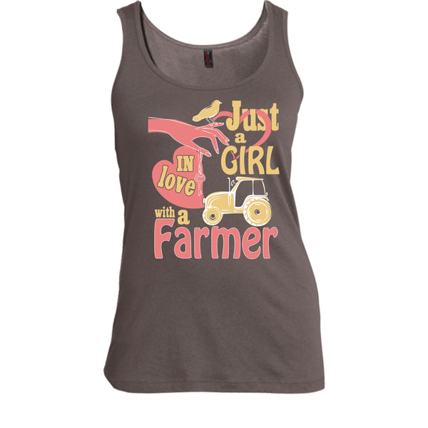 Just A Girl T Shirt, In Love With A Farmer T Shirt, Cool T Shirt