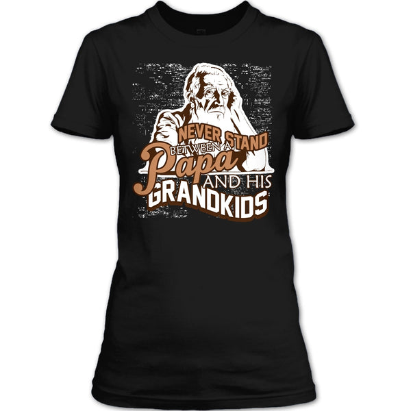 Never Stand Between T Shirt, A Papa And A His Grandkids T Shirt