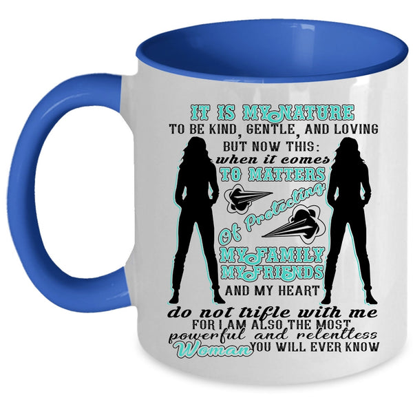Cool Woman Coffee Mug, My Family My Friends And My Heart Accent Mug