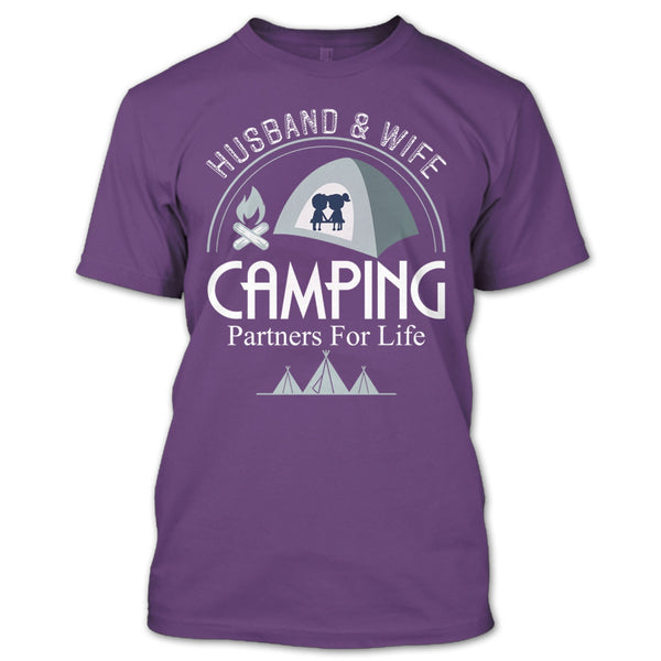 Husband & Wife T Shirt, Camping Partners For Life T Shirt