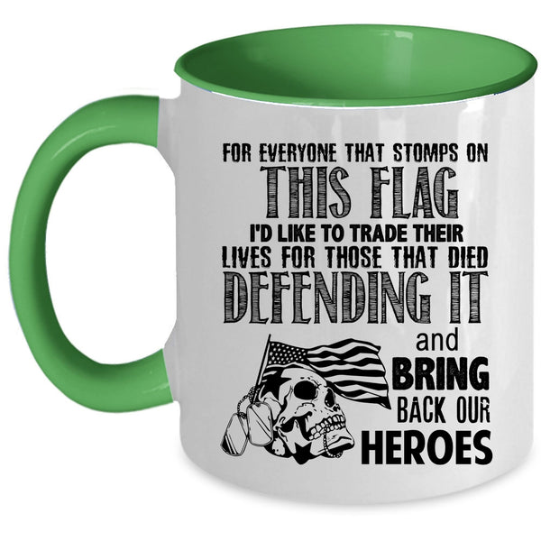 Funny Gift For Veterans Coffee Mug, Cool American Flag Accent Mug