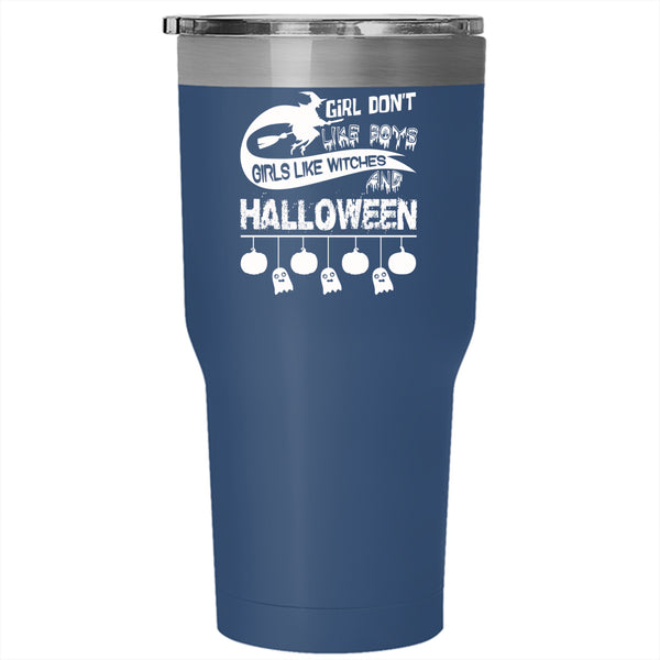 Girls Like Witches And Halloween Tumbler 30 oz Stainless Steel, Cute Girls Travel Mug