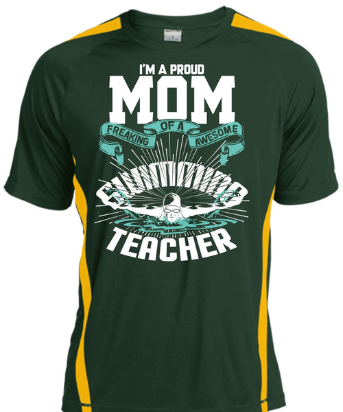 I'm A Proud Mom T Shirt, Awesome Swimming Teacher T Shirt, Cool Shirt