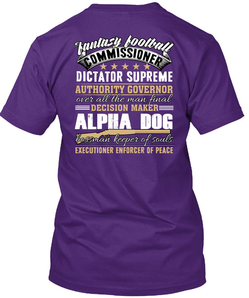 Decision Maker Alpha Dog T Shirt, Fantasy Football T Shirt