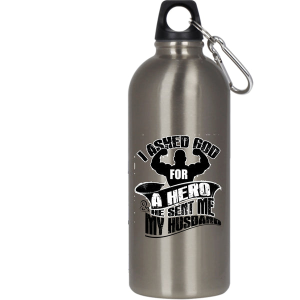 God Sent Me My Husband 20 oz Stainless Steel Bottle,I Love My Husband Outdoor Sports Water Bottle