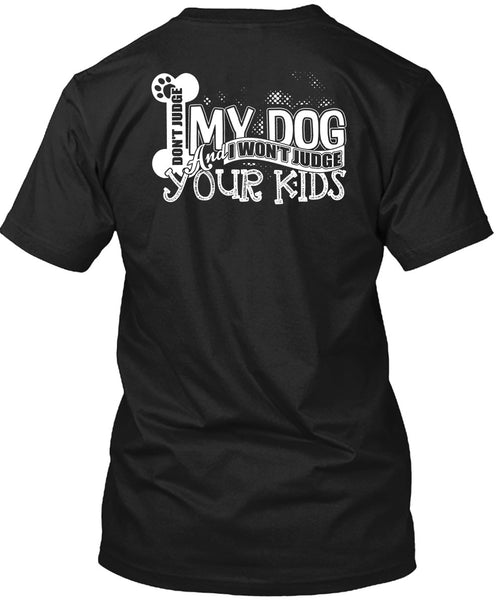 A black t-shirt with the shopify logo