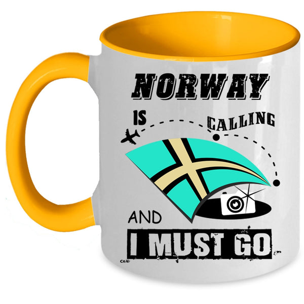 Awesome Traveler Coffee Mug, Norway Is Calling And I Must Go Accent Mug