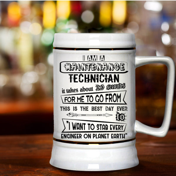 Cool Gift For Technicians Beer Stein 22oz, I Am A Maintenance Technician Beer Mug