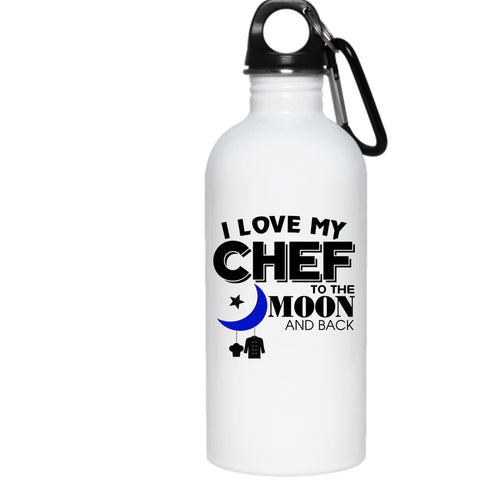 I Love My Chef 20 oz Stainless Steel Bottle,Gift For Chef's Husband Outdoor Sports Water Bottle