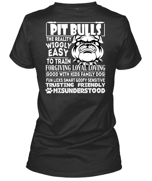 Pit Bulls The Reality Wiggly Easy T Shirt, Good With Kids Family Dog T Shirt