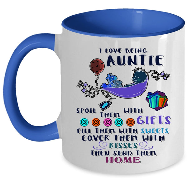 Cute Gift For Auntie Coffee Mug, I Love Being Auntie Accent Mug