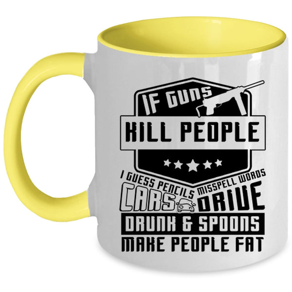 Cool Car Drivers Coffee Mug, Cars Drive Drunk And Spoons Accent Mug