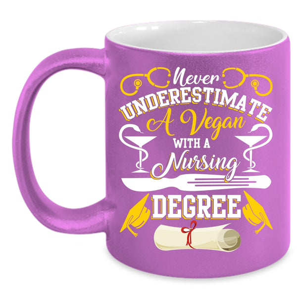 A Vegan With A Nursing Degree Coffee Mug, Cute Nurses Coffee Cup