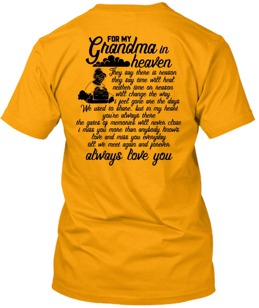 For My Grandma In Heaven T Shirt, I Love Grandma T Shirt