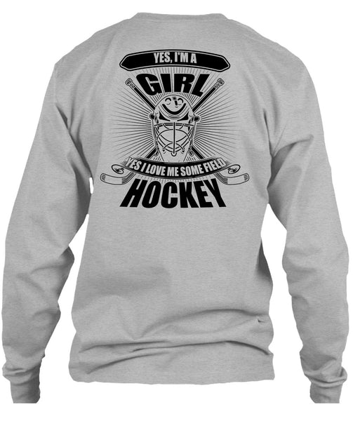 I'm A Girl T Shirt, I Love Hockey T Shirt