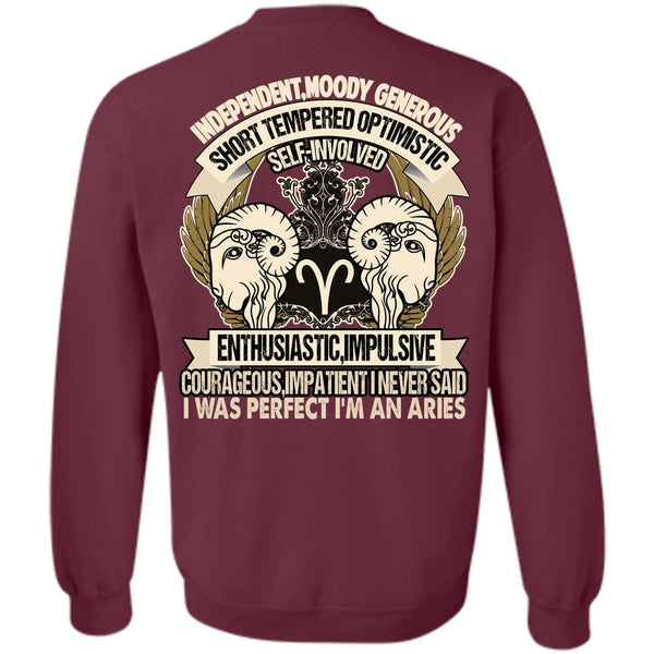 Short Tempered Optimistic T Shirt, I Love Aries Sweatshirt