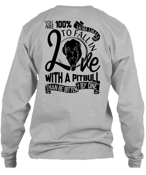 Fall In Love With A Pit Bull T Shirt, I Love Dog T Shirt